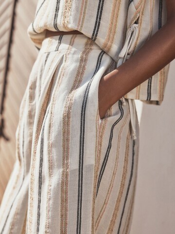 Next Wide leg Pleat-front trousers in Beige