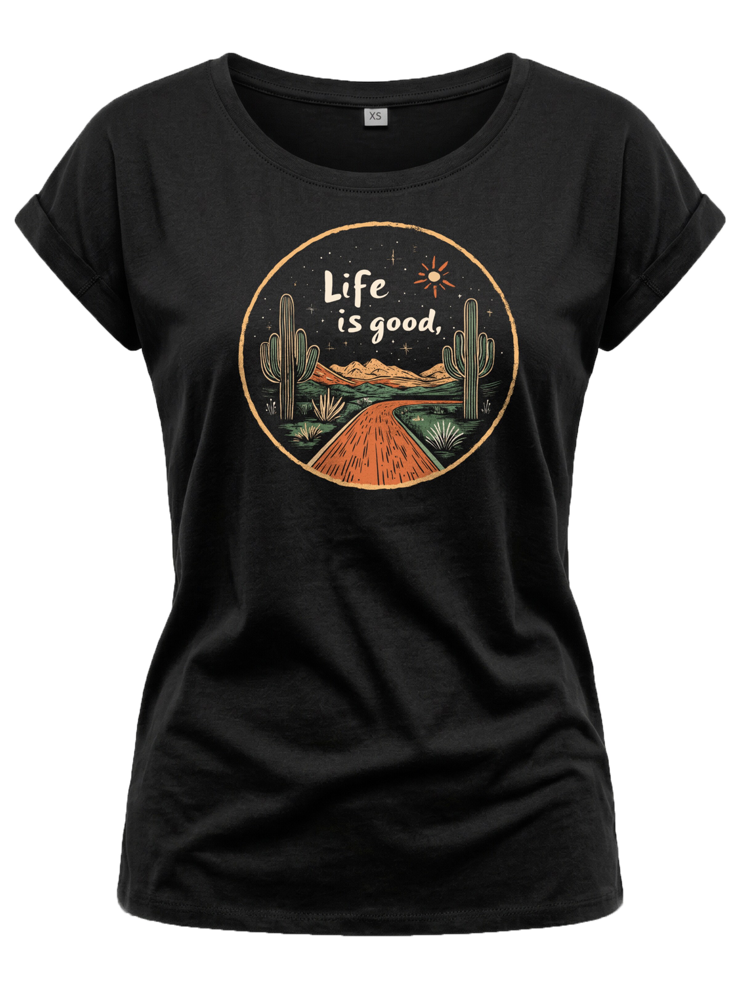 MAKAYA Shirt 'Life is good' in Black