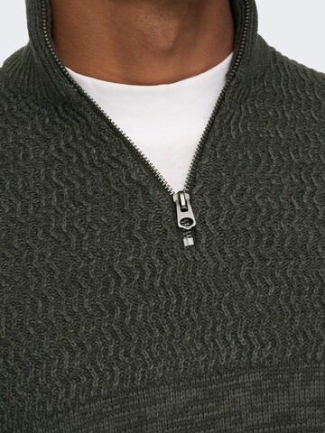 Pull-over Only & Sons en vert