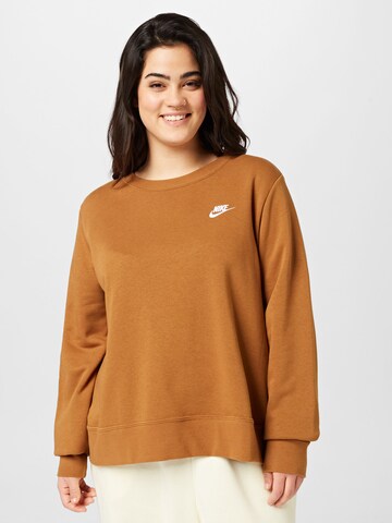 Nike Sportswear Athletic Sweatshirt in Brown: front