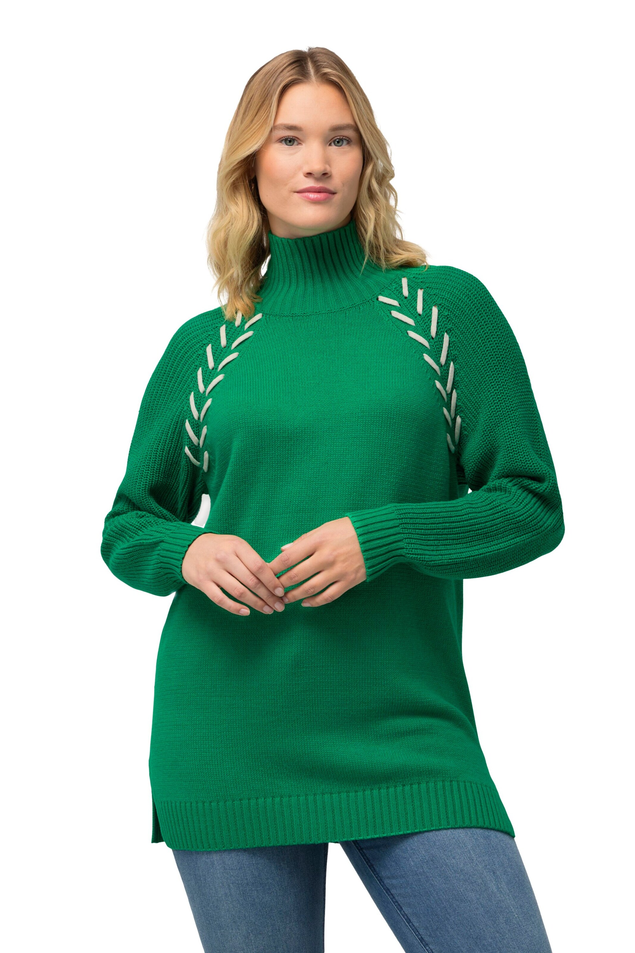 Ulla Popken Sweater in Green: front
