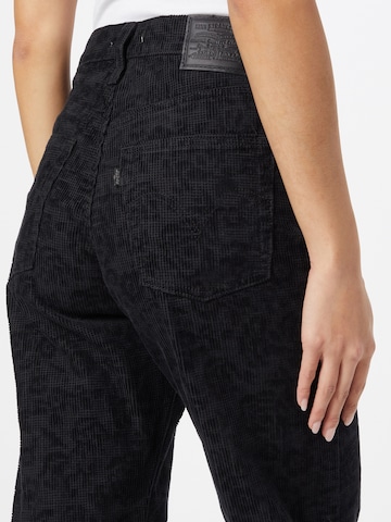 LEVI'S ® Regular Trousers 'Ribcage Str Ankle Zip Cord' in Black