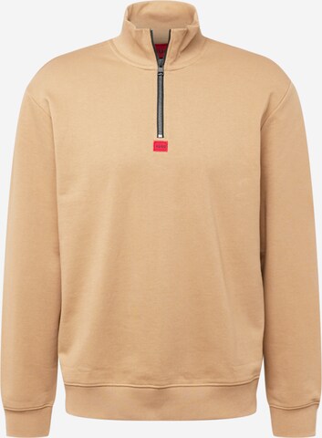 HUGO Sweatshirt 'DURTY' in Beige: predná strana