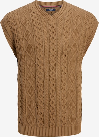 JACK & JONES Sweater Vest in Brown: front