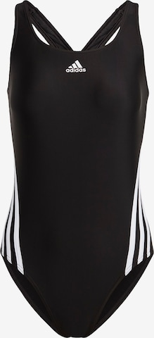 ADIDAS SPORTSWEARBustier Sportski kupaći kostim '3-Stripes' - crna boja: prednji dio