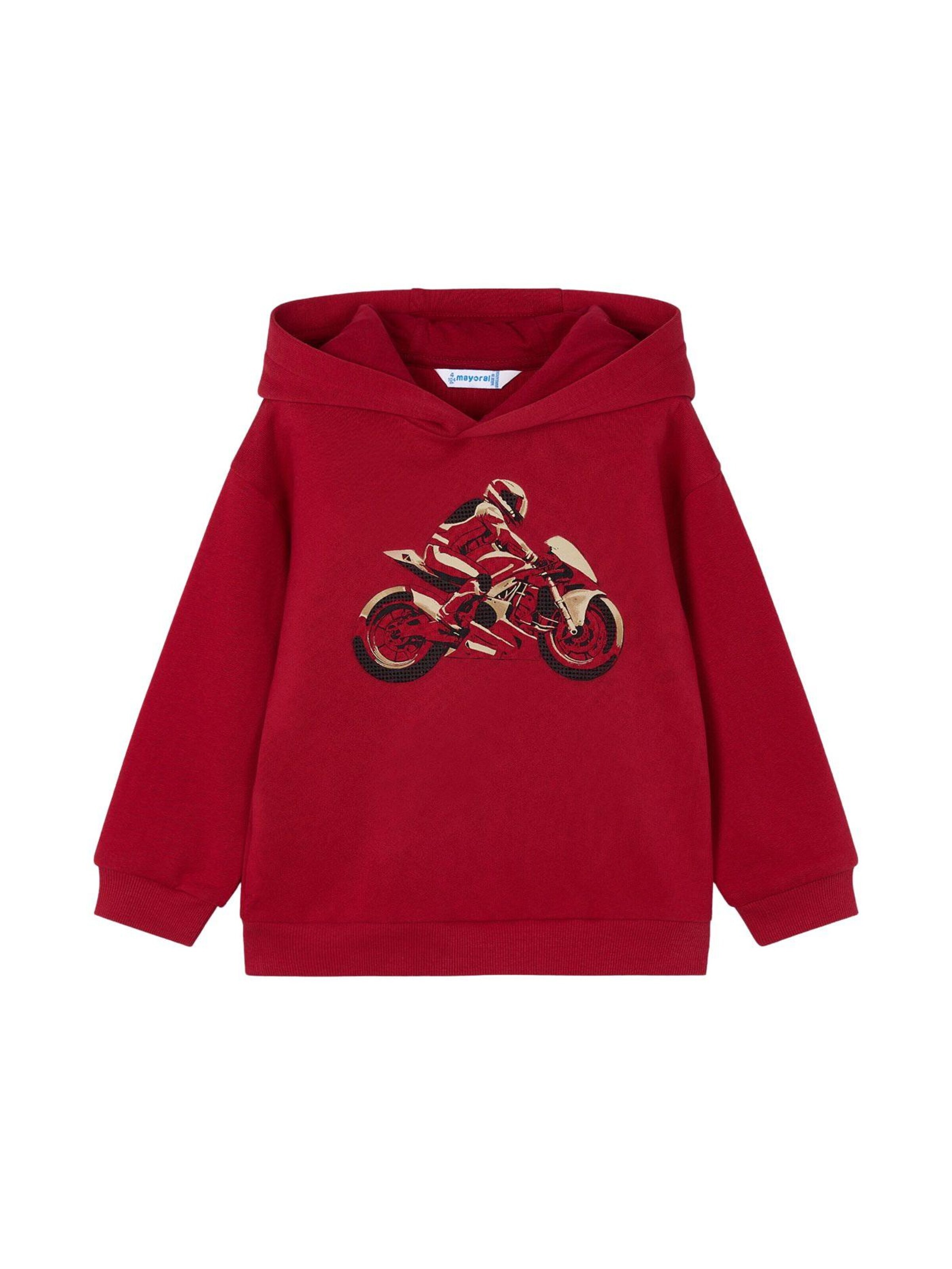 Mayoral Sweatshirt 'Kapuzensweatshirt cooler Reliefprint' in Red: front