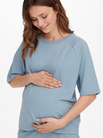 Only Maternity Shirt 'Mama' in Blau