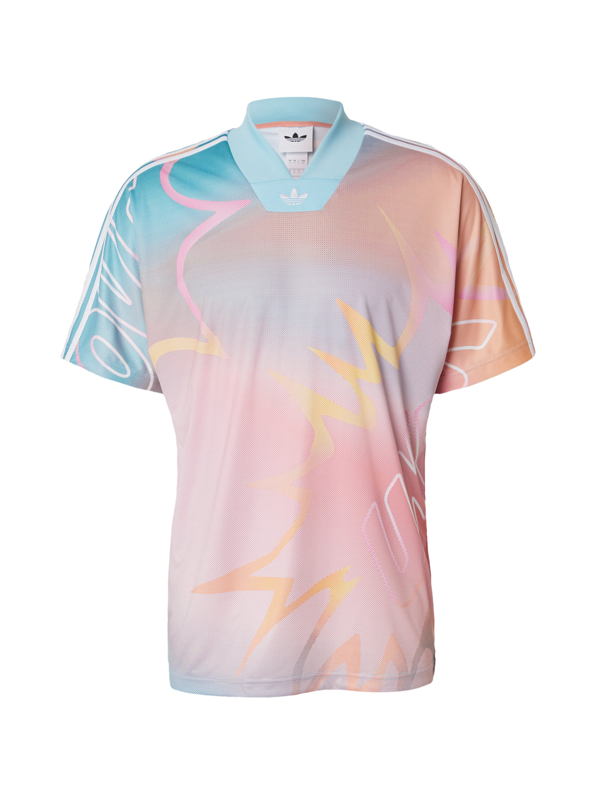 ADIDAS ORIGINALS Shirt 'PRIDE' in XXS in Light blue / Orange / Light orange / Rose, Item view