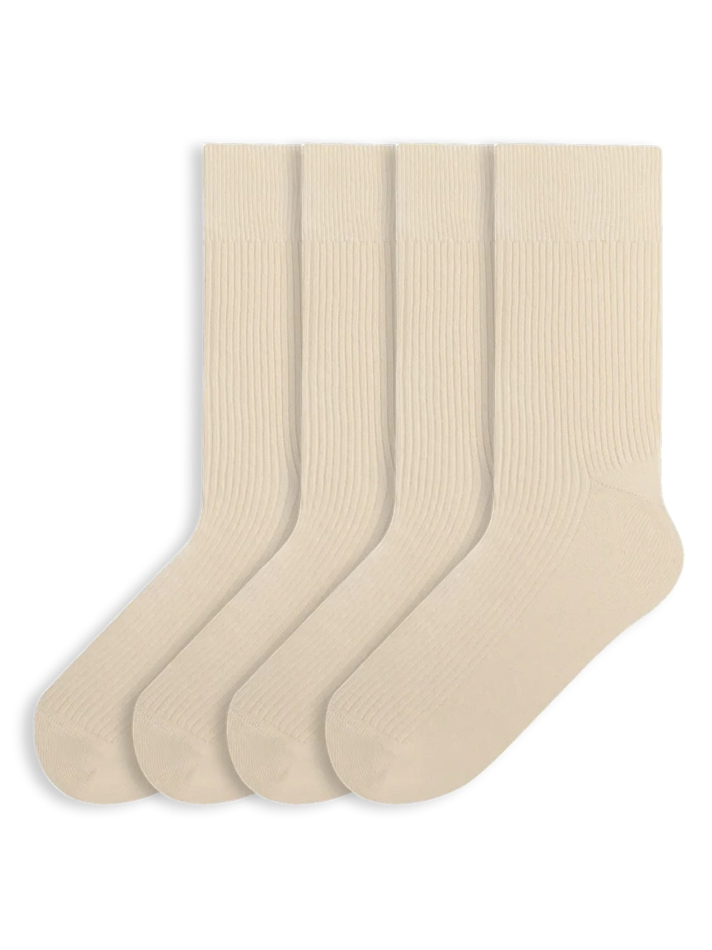 Von Jungfeld Socken 'Fine Ribbed'‌‌‌‌ in Beige: Vorderseite