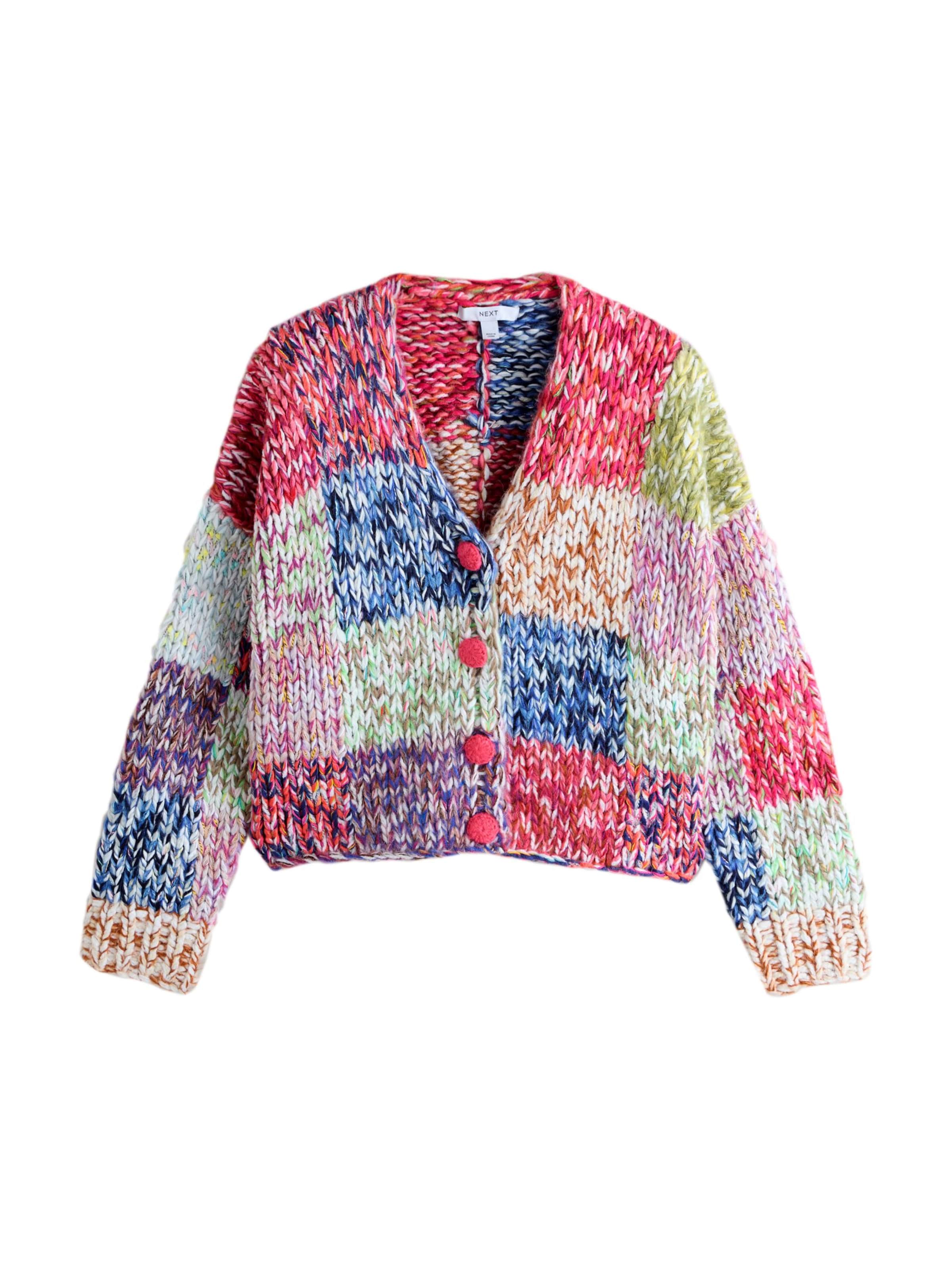 Kardiganas iš Next, spalva – mėlyna / šviesiai žalia / kraujo spalva / balta, Prekių apžvalga