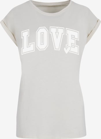 T-shirt 'Love University Valentinstag Herz' F4NT4STIC en beige : devant