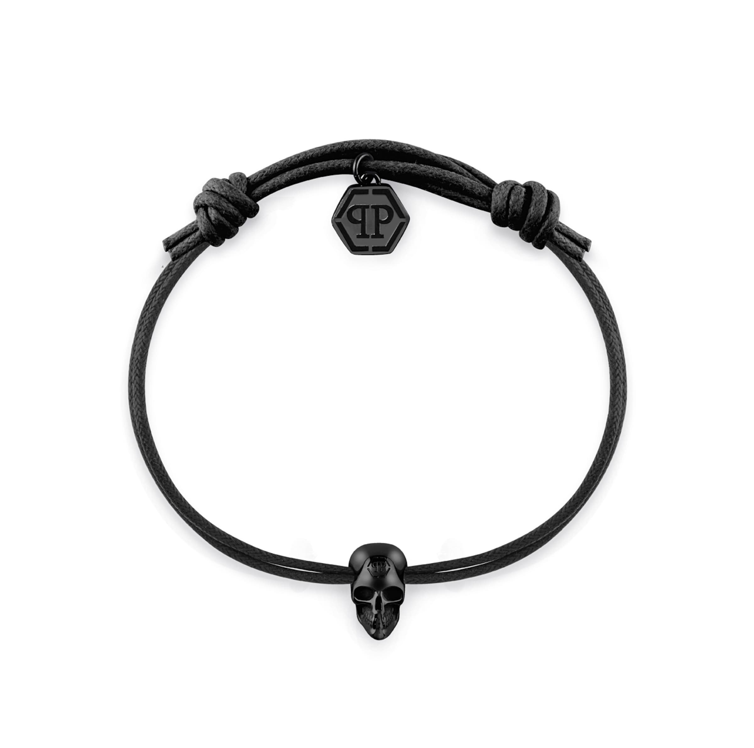 Philipp Plein Jewellery Bracelet 'Linked' in Schwarz: Vorderseite