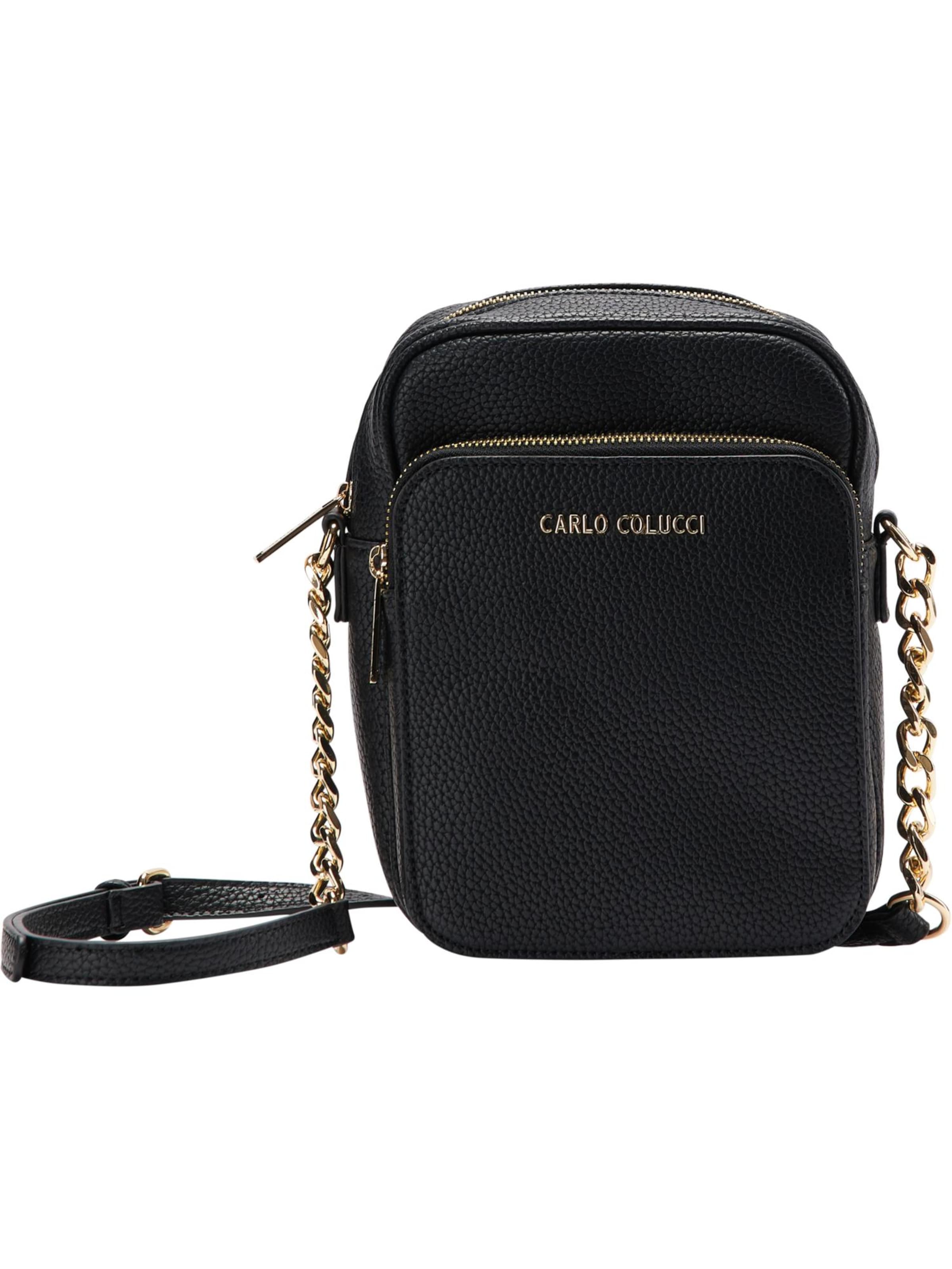 Carlo Colucci Umhängetasche 'Cova' in Schwarz: Vorderseite