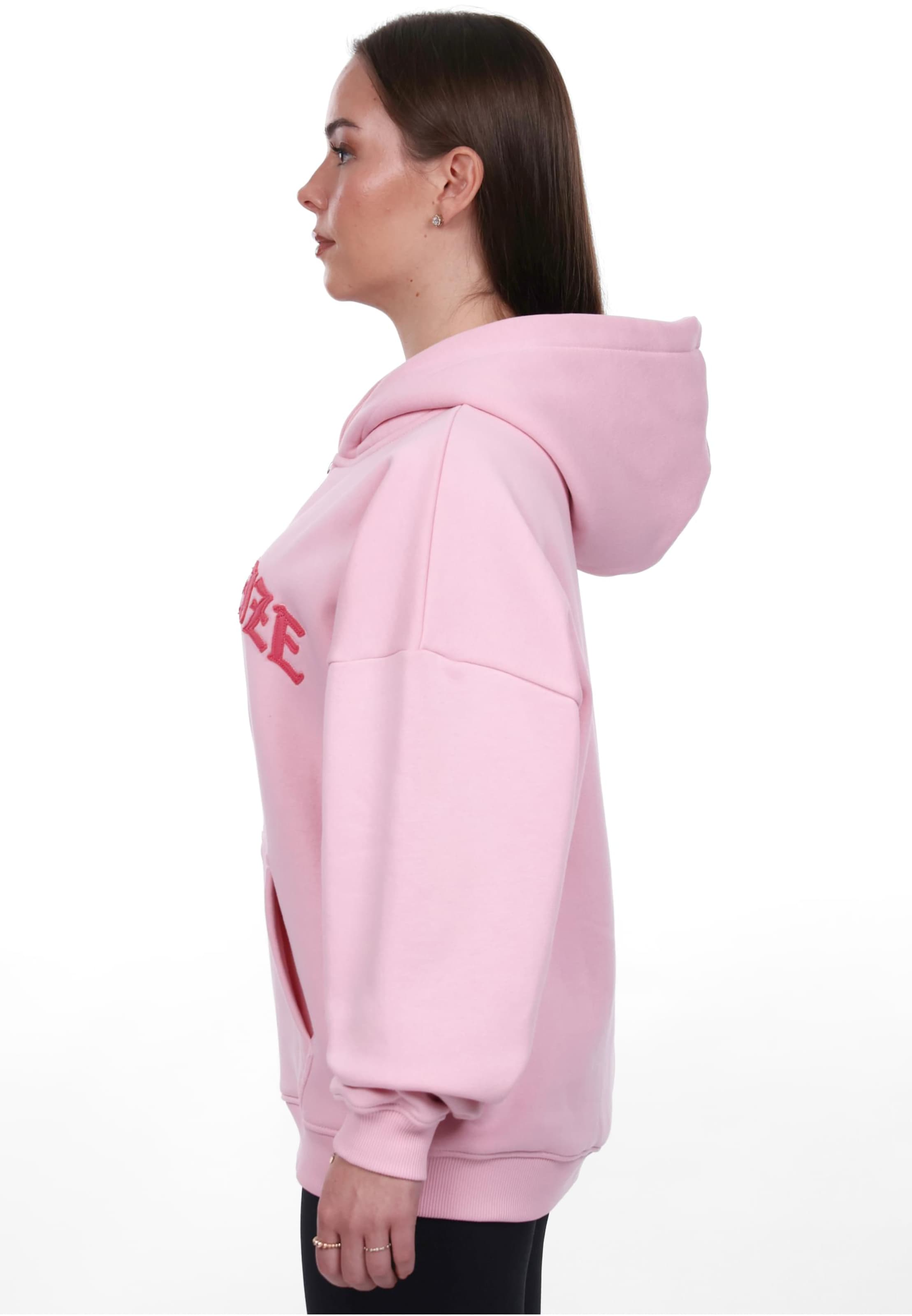 Dropsize - Sudadera con cremallera en rosa