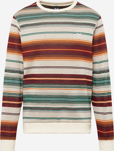 Iriedaily Sweatshirt 'Santo' in beige / grün / mischfarben / dunkelrot, Produktansicht
