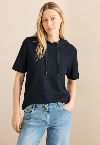 CECIL Bouclé-Hoodie in Blau: Vorderseite