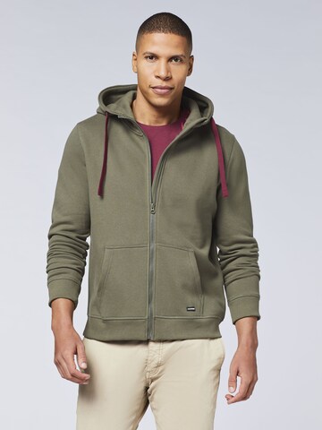 CHIEMSEE Zip-Up Hoodie in Green: front