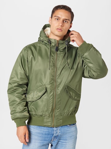 Brandit Between-Season Jacket in Green: front