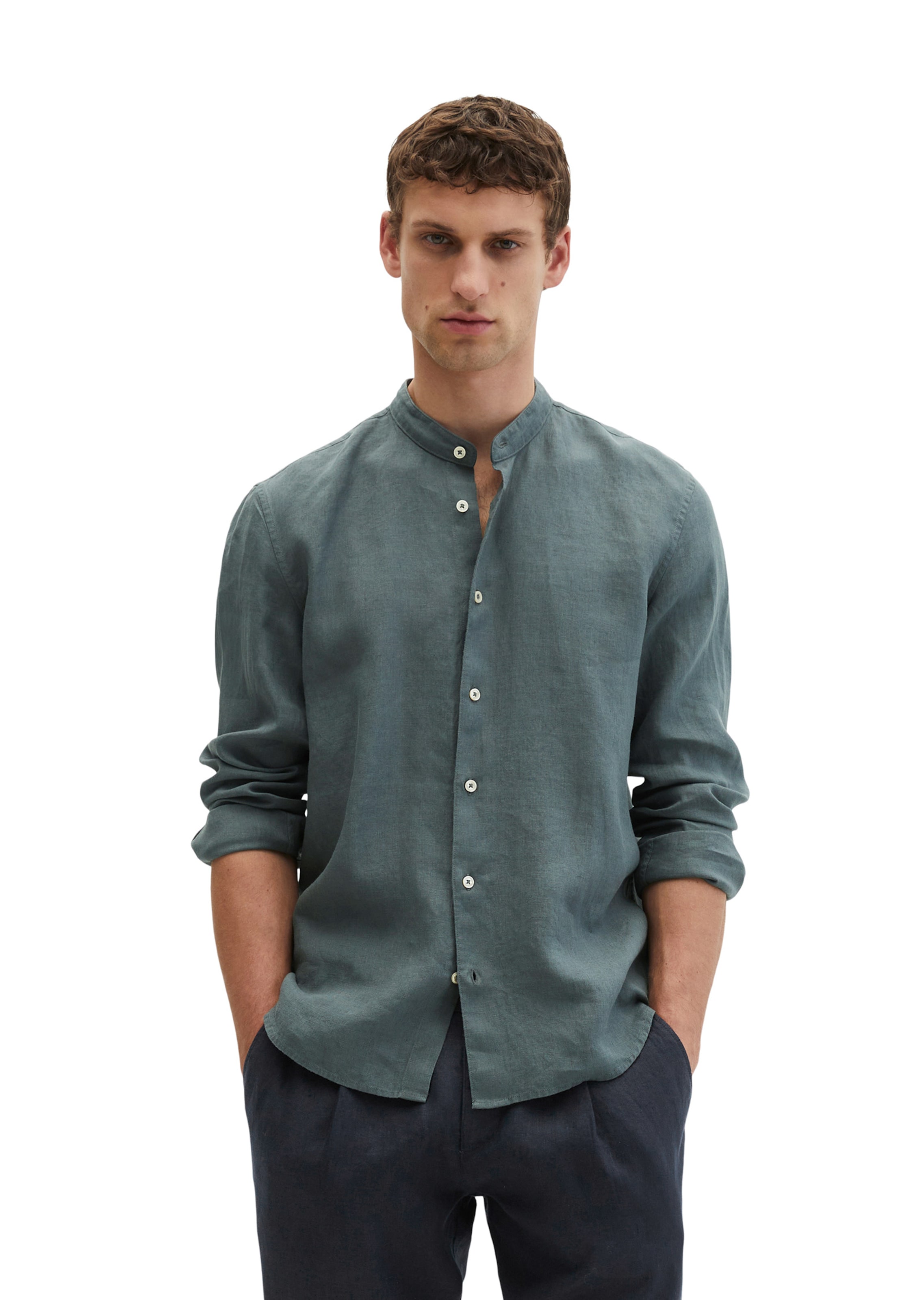 Marc O'Polo Regular fit Button Up Shirt in Grey: front