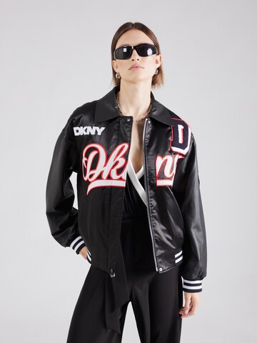 DKNY Φθινοπωρινό και ανοιξιάτικο μπουφάν σε μαύρο: μπροστά