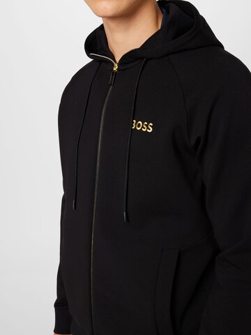 BOSS Green Zip-Up Hoodie 'Saggy' in Black