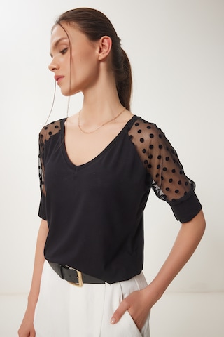 Happiness İstanbul Bluse in Schwarz