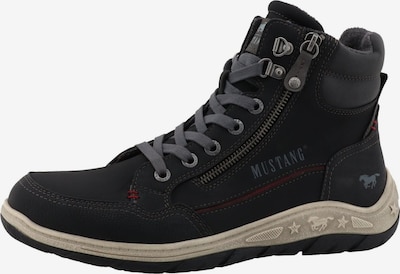 MUSTANG Nauhabootsit 'Benedetto' värissä basaltinharmaa / viininpunainen / musta, Tuotenäkymä