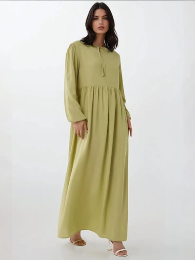 Hiccup Robe 'Maxi' en 34 en olive, Vue avec produit