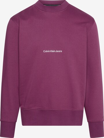 Sweat-shirt Calvin Klein Jeans en violet : devant