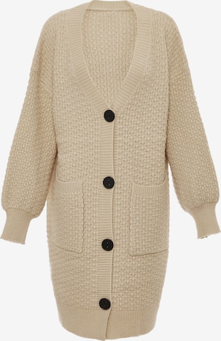 RISA Knit Cardigan in Beige: front