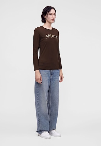 ARMANI EXCHANGE Тениска в кафяво