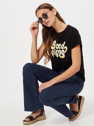 CATWALK JUNKIE - Camiseta 'DAISY FIELD' en negro