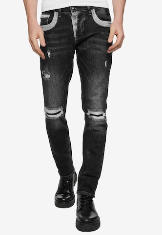 Rusty Neal Slimfit Jeans 'YOKOTE' in Zwart: voorkant