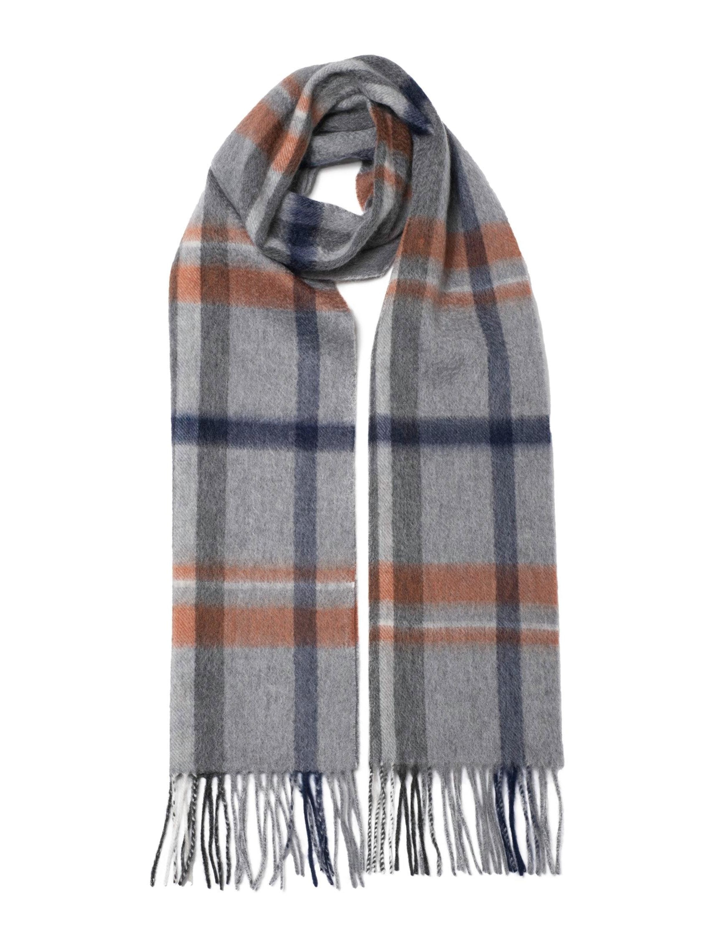 MayTree Scarf 'Tartan' in Grey: front