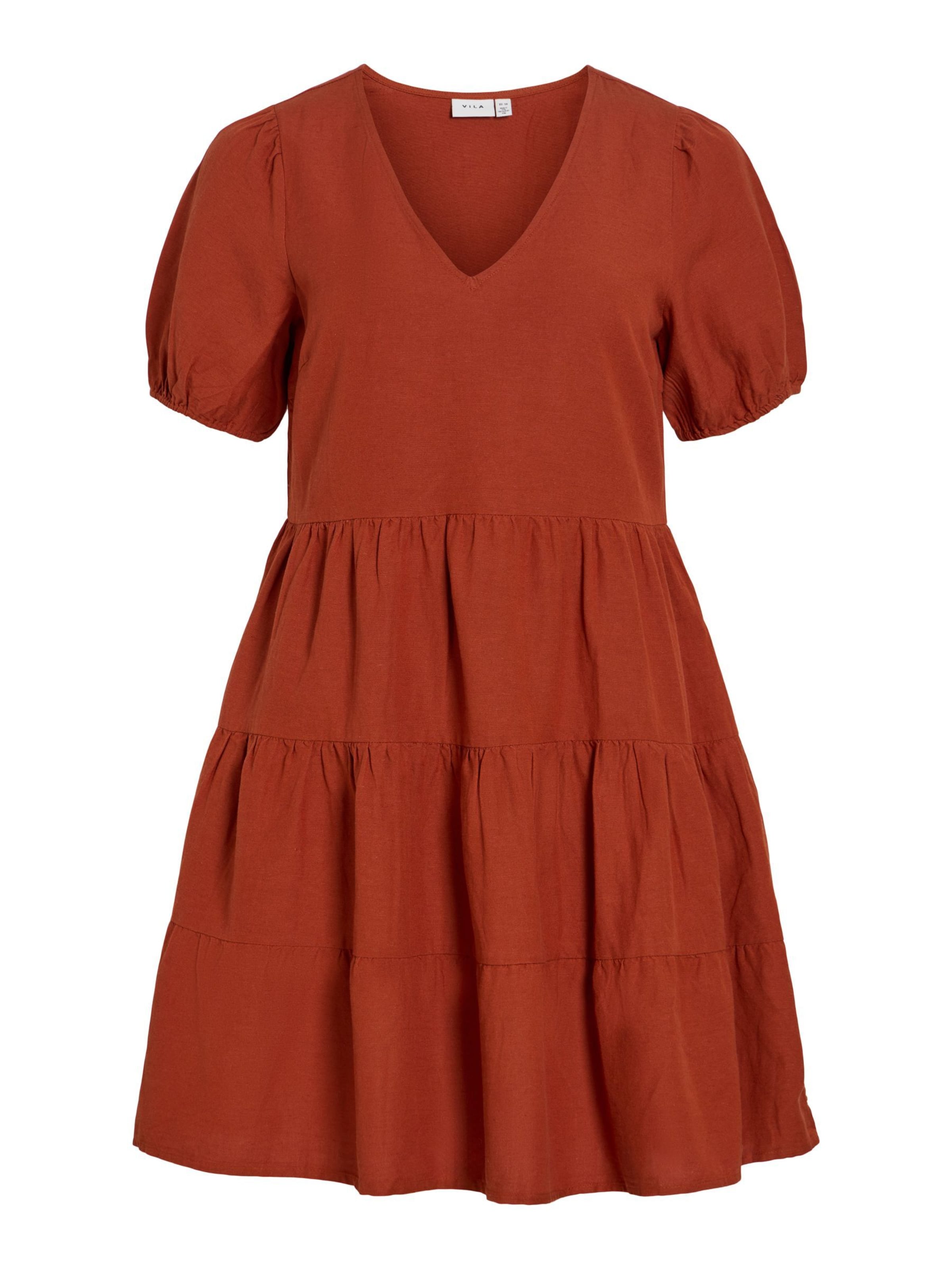 VILA Kleid 'Prisilla' in orangerot, Produktansicht