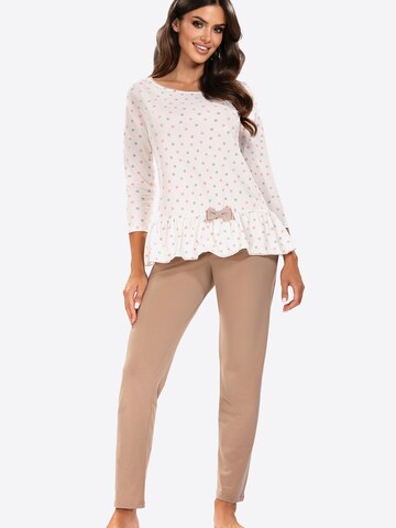 Vivisence Pyjama '2033' in Beige: Vorderseite