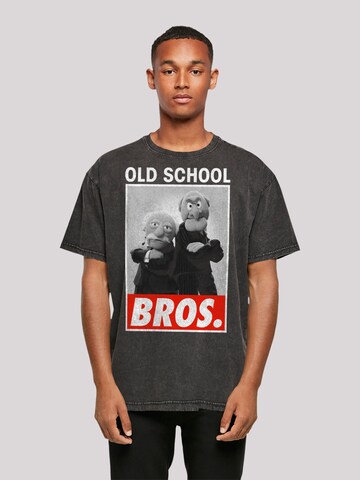 F4NT4STIC Shirt 'Disney Muppets Old School Bros.' in Zwart: voorkant