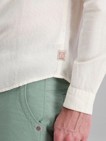 TIMEZONE Shirt 'Stand-up-collar' in White