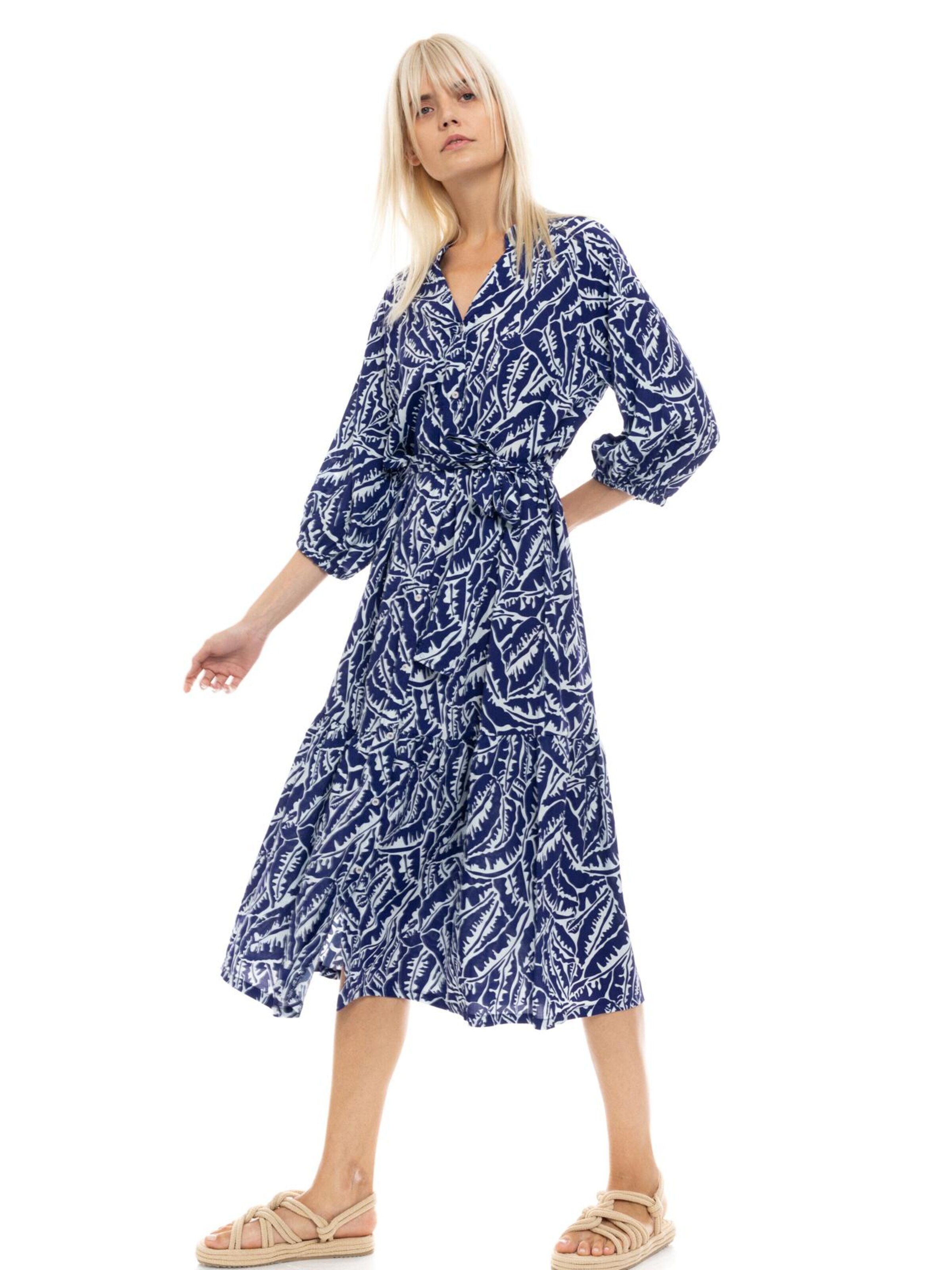 Abito estivo 'BEACHWEAR LONG BLUE PALM' di Pink Label in blu