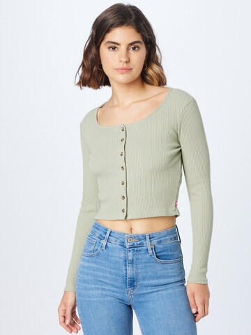 LEVI'S ® Knit Cardigan 'Long Sleeve Rach Top' in Green: front