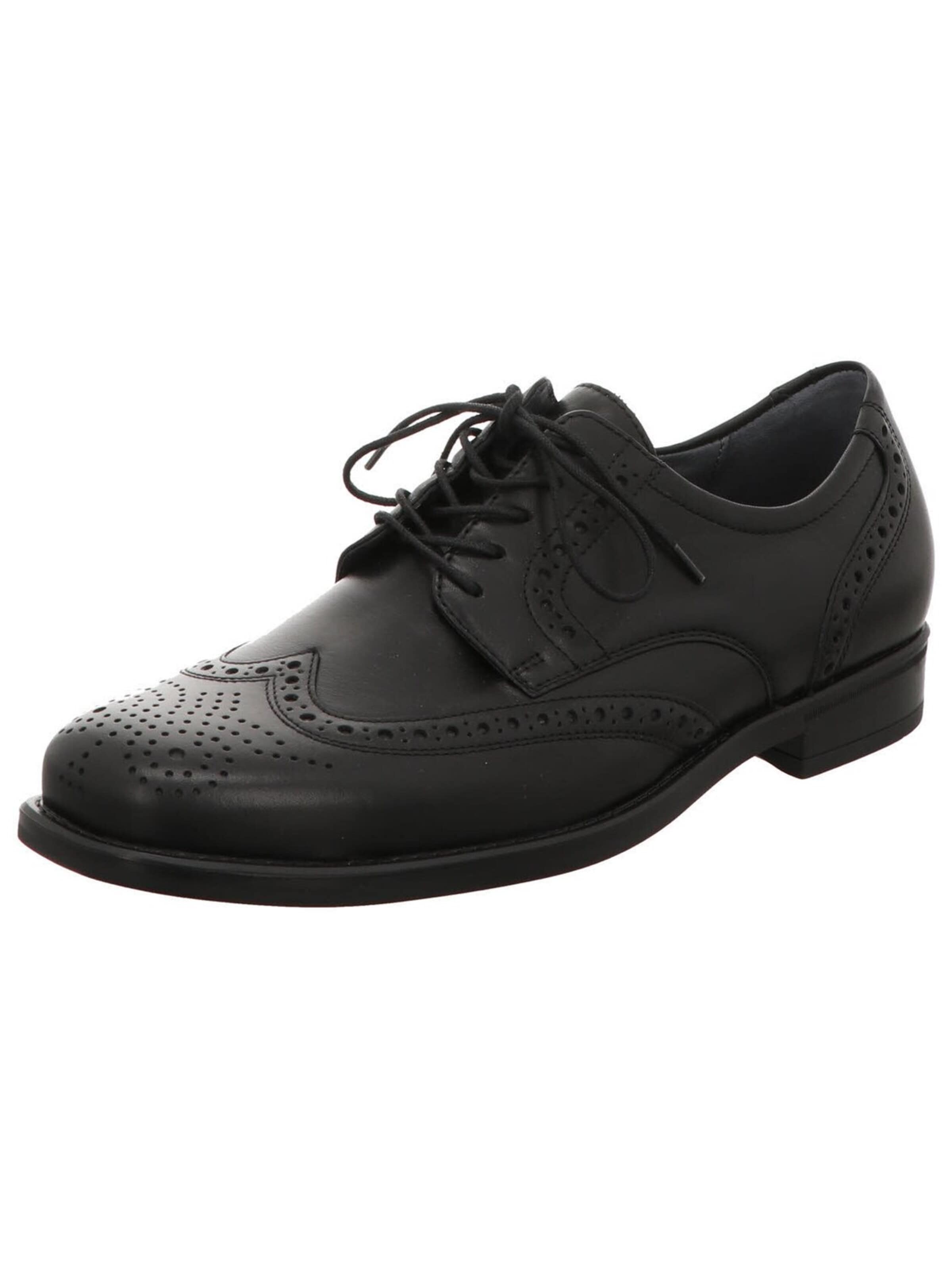 Scarpa stringata 'Schnürschuh Herren 319007-149-001 Echtleder in schwarz' di WALDLÄUFER in nero: frontale