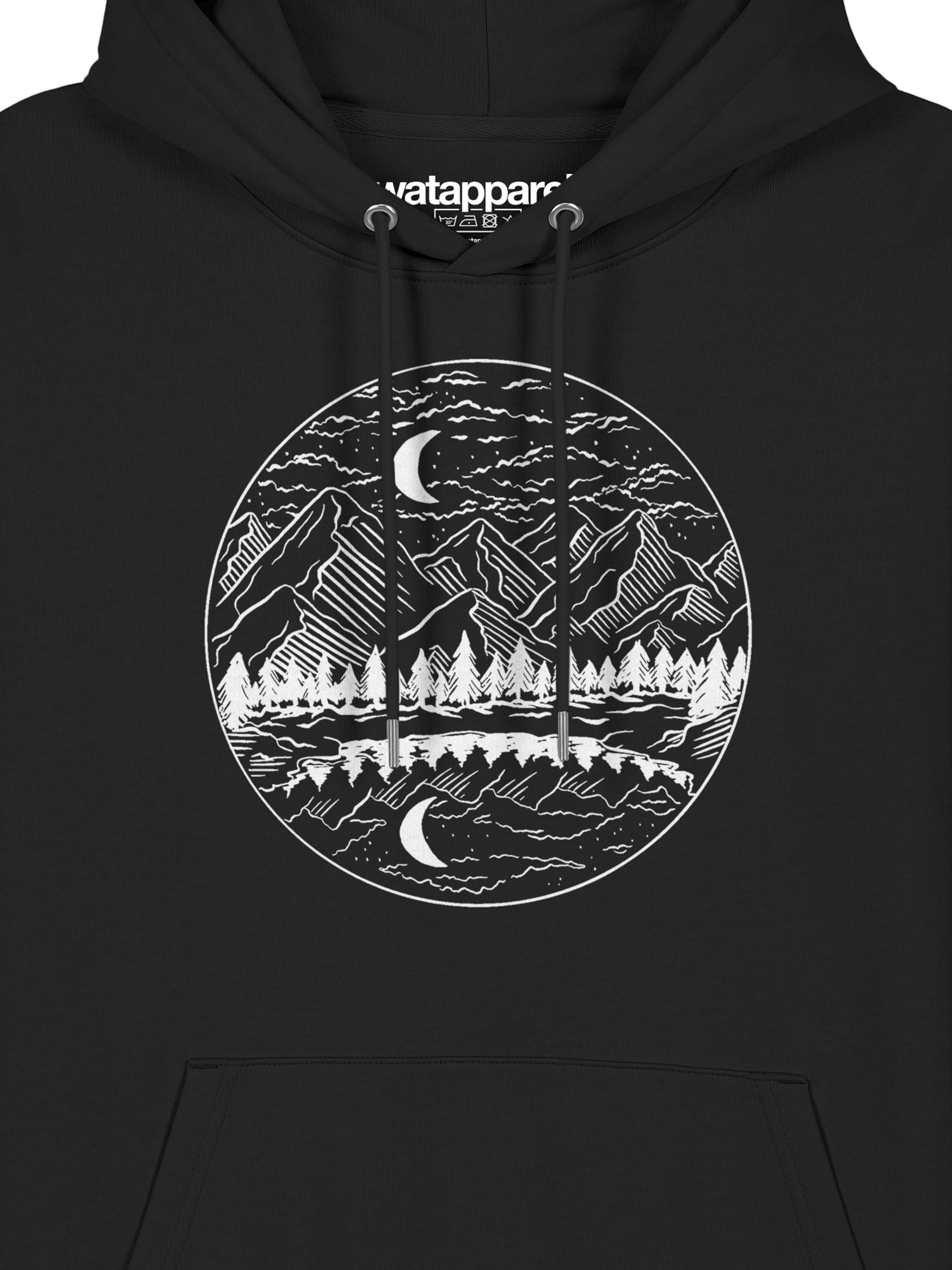 Felpa 'Mountains by night' di Watapparel in nero
