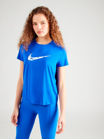 NIKE Functioneel shirt 'ONE SWSH HBR' in Blauw: voorkant