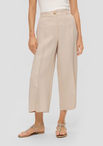 s.Oliver BLACK LABEL Wide Leg Bügelfaltenhose in Beige: predná strana