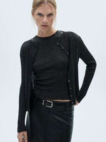 MANGO Gebreide top 'OPORTO' in Grijs