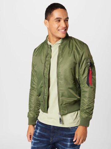 Veste mi-saison ALPHA INDUSTRIES en vert : devant