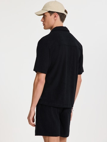 Shiwi Regular Fit Hemd 'Ted' in Schwarz