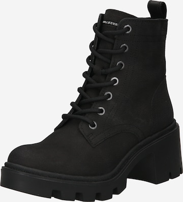 BULLBOXER Lace-Up Ankle Boots in Black: front