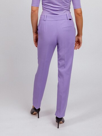 HUGO Slim fit Pleat-Front Pants 'Hetana' in Purple