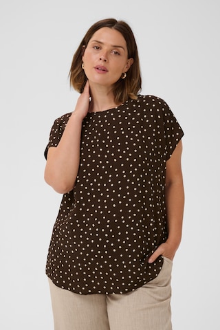 KAFFE CURVE Blouse in Bruin: voorkant